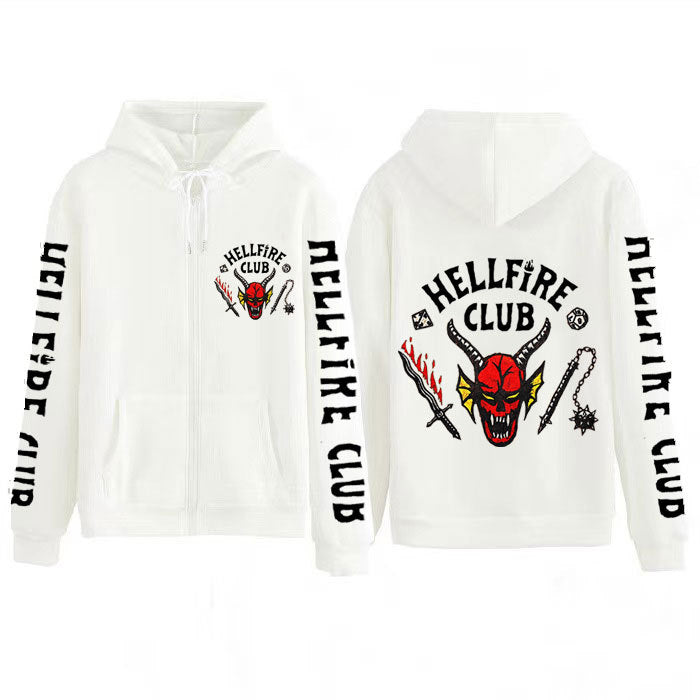 Stranger Things Season Sweater Weiqi Tale 4 Printed Hooded Loose Zipper Hoodies