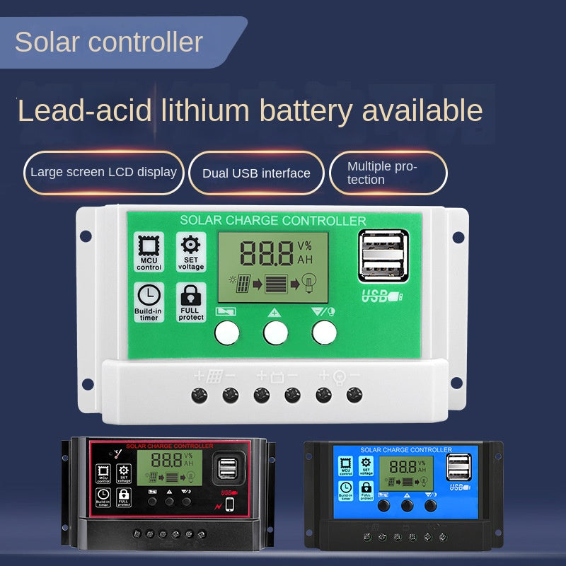 Solar controller fully automatic lead-acid battery 12v24v street lamp intelligent charging and discharging system