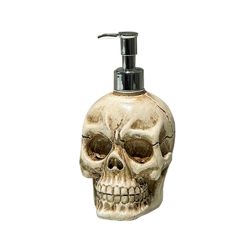 Skeleton Head Design Bathroom Dispenser Bottle, Pump Soap Bottle, Shower Gel Refill Bottle, Decorative Ornament