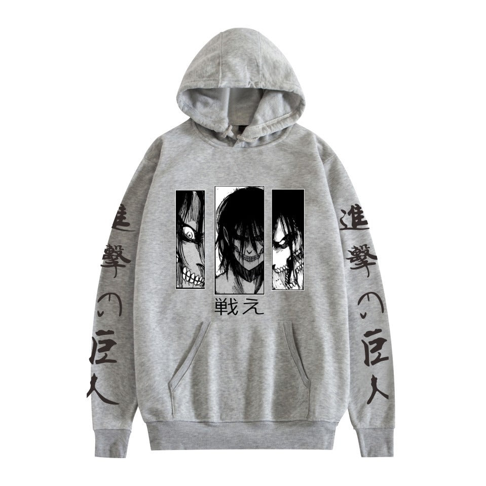 Spring and Autumn Hooded Hoodies Attack Giant's Hot Selling Surrounding Print Pullover Men's and Women's Hoodies