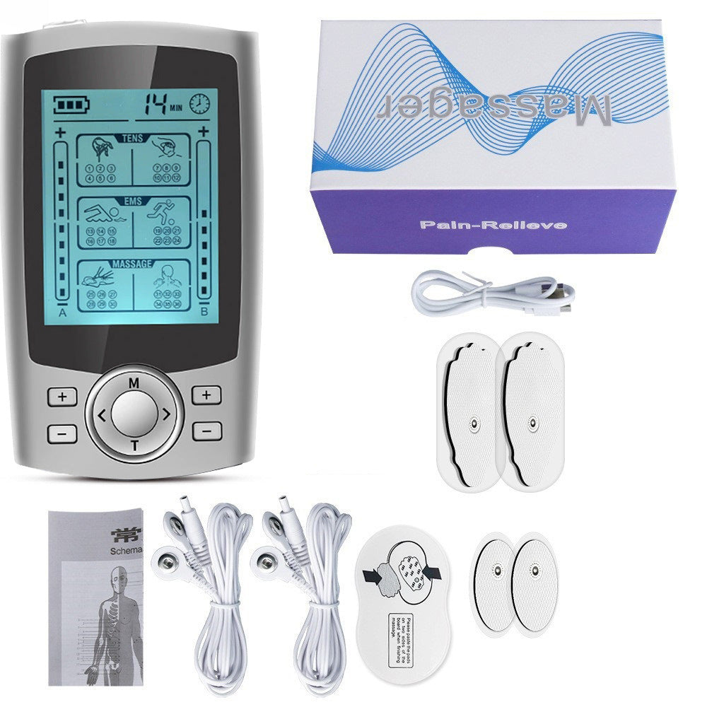 Muscle Electrostimulation Device for Meridian Therapy with AB Channels, Shoulder and Neck Massage, EMS Pulse Massager