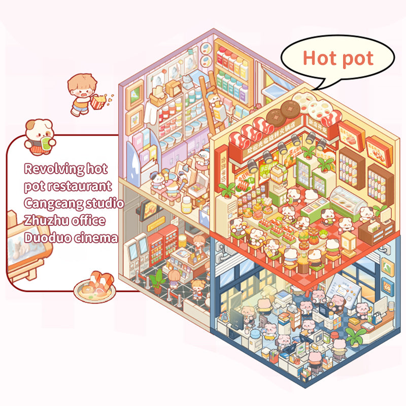 20-Scene DIY 3D Sticker Book: Cartoon Forest Village. Pocket Cabin Scenes, Ideal Birthday Gift for Youngsters
