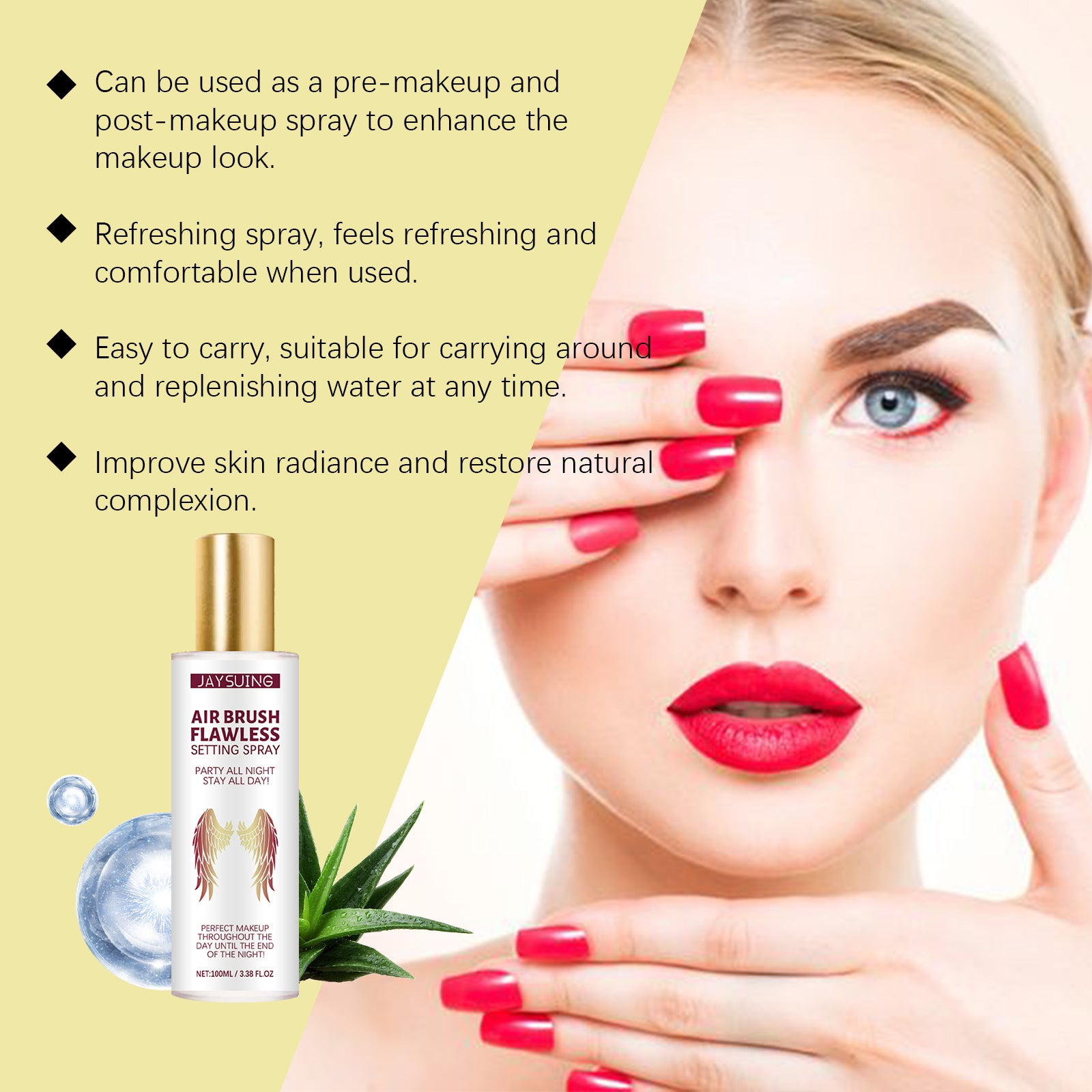 Moisturizing Setting Spray Natural And Easy To Remove Moisturizing Long-Lasting Portable Makeup Spray