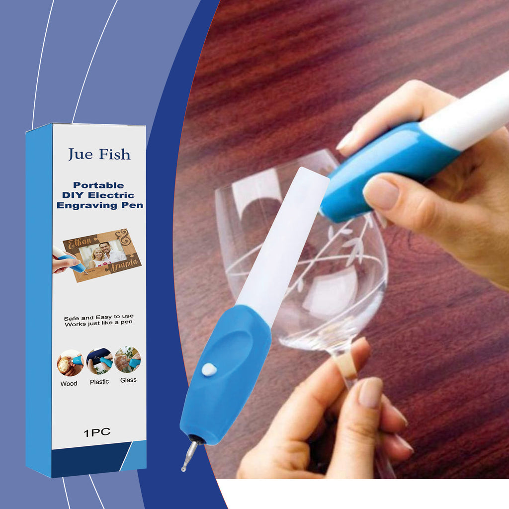 Jue-Fish Portable Diy Electric Carving Pen Woodworking Wood Marks Art Effects Art Carving Pen