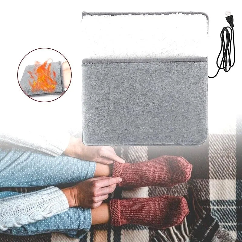 Winter Electric Foot Heating Pad USB Charging Soft Plush Washable Foot Warmer Heater Improve Sleeping Household Foot Warming Mat