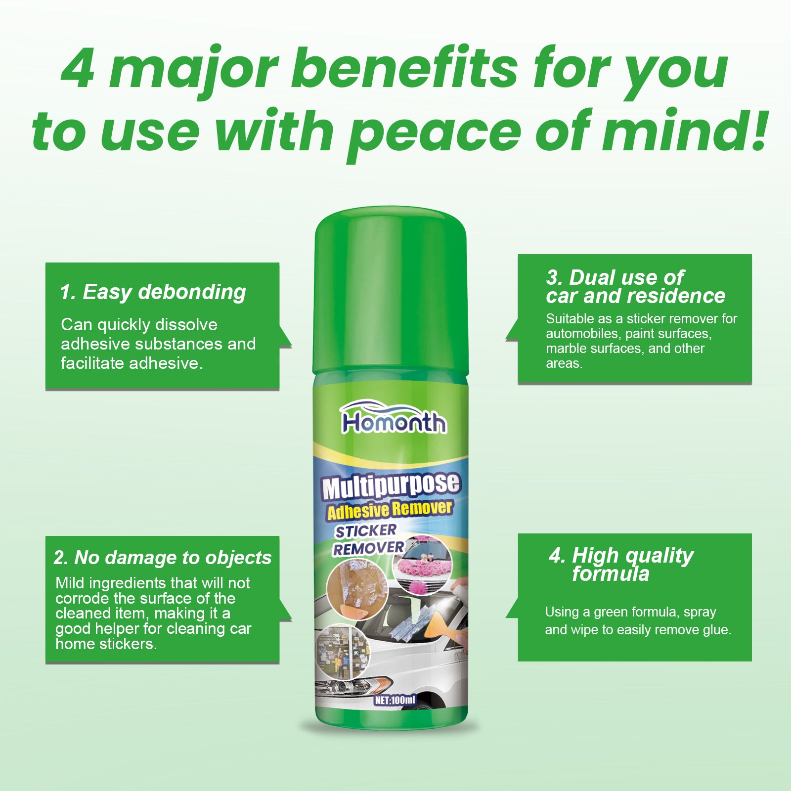 Multipurpose Adhesive Remover, Multi-Purpose Adhesive Removal Self-Adhesive Double-Sided Adhesive Removal Adhesive Cleaning Adhesive No Residue Cleaner