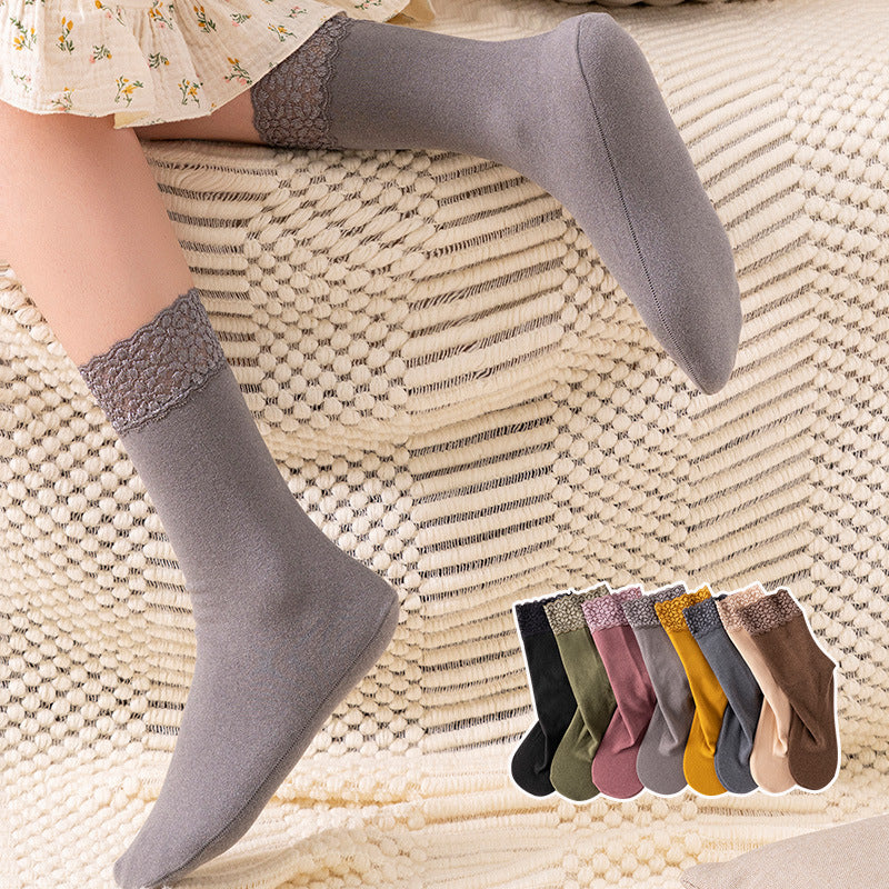 Thermolace lace home floor socks warm and comfortable