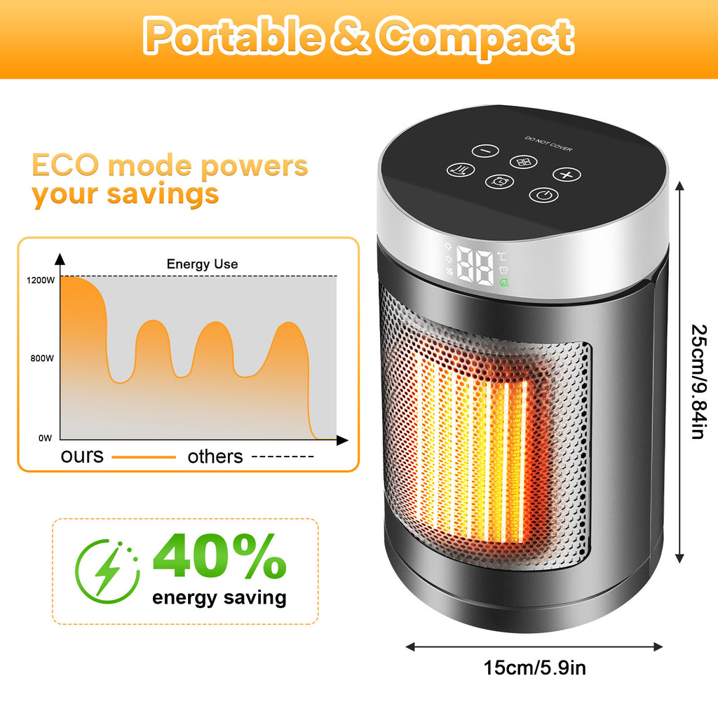 Home touch screen remote control heater desktop electric heater small solar heater