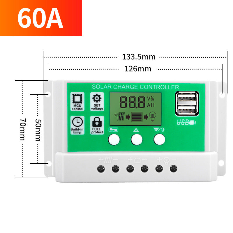 Solar controller fully automatic lead-acid battery 12v24v street lamp intelligent charging and discharging system
