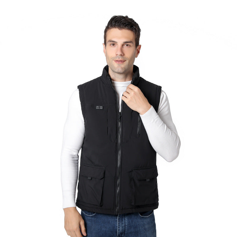 New two zone intelligent electric vest heating vest, men's and women's winter heating vest, warm and cold resistant electric clothing