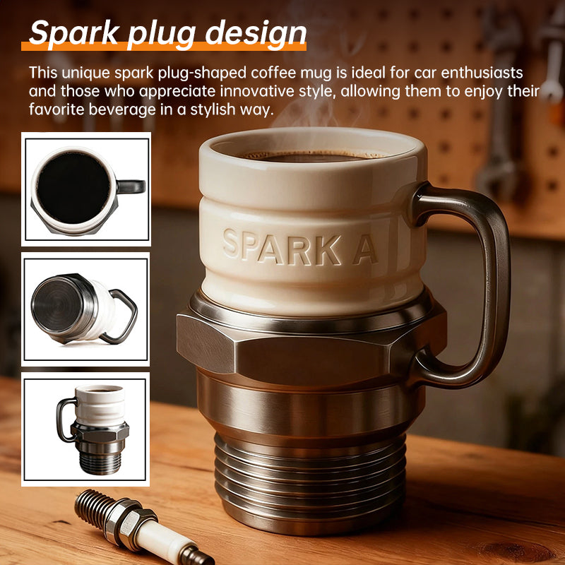 Start Your Engine Spark Plug Mug - The Ultimate Gift for Car Enthusiasts & Mechanics, Unique Collector's Coffee Cup