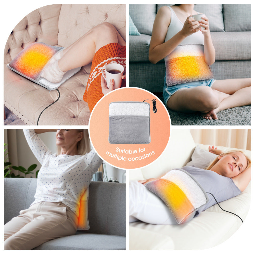 Heating Foot Warmer Home USB Plug in Abdominal and Waist Heating Pad Electric Heating Water Free Hand Warmer