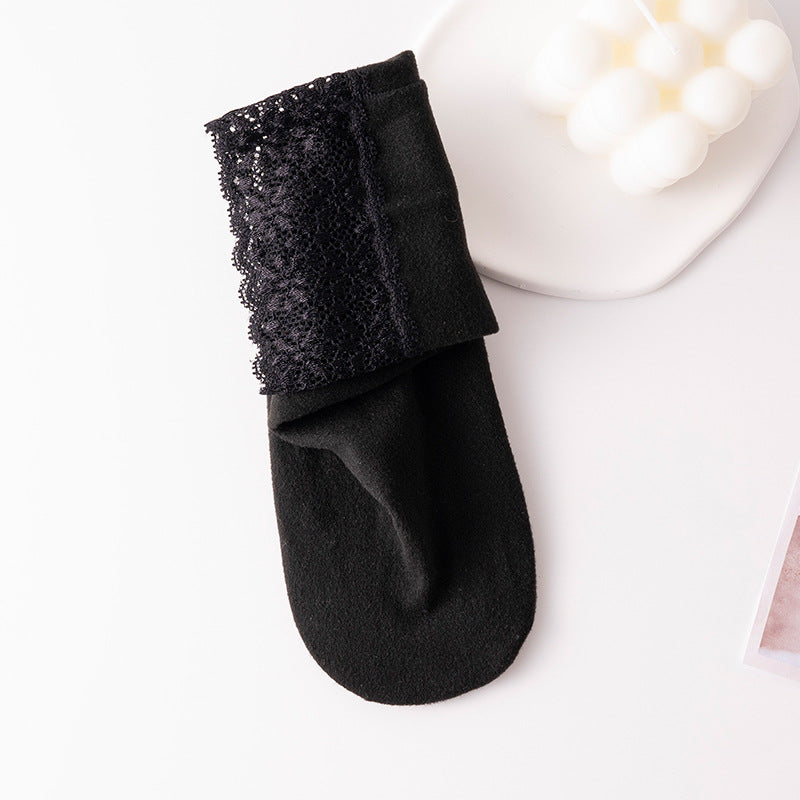 Thermolace lace home floor socks warm and comfortable