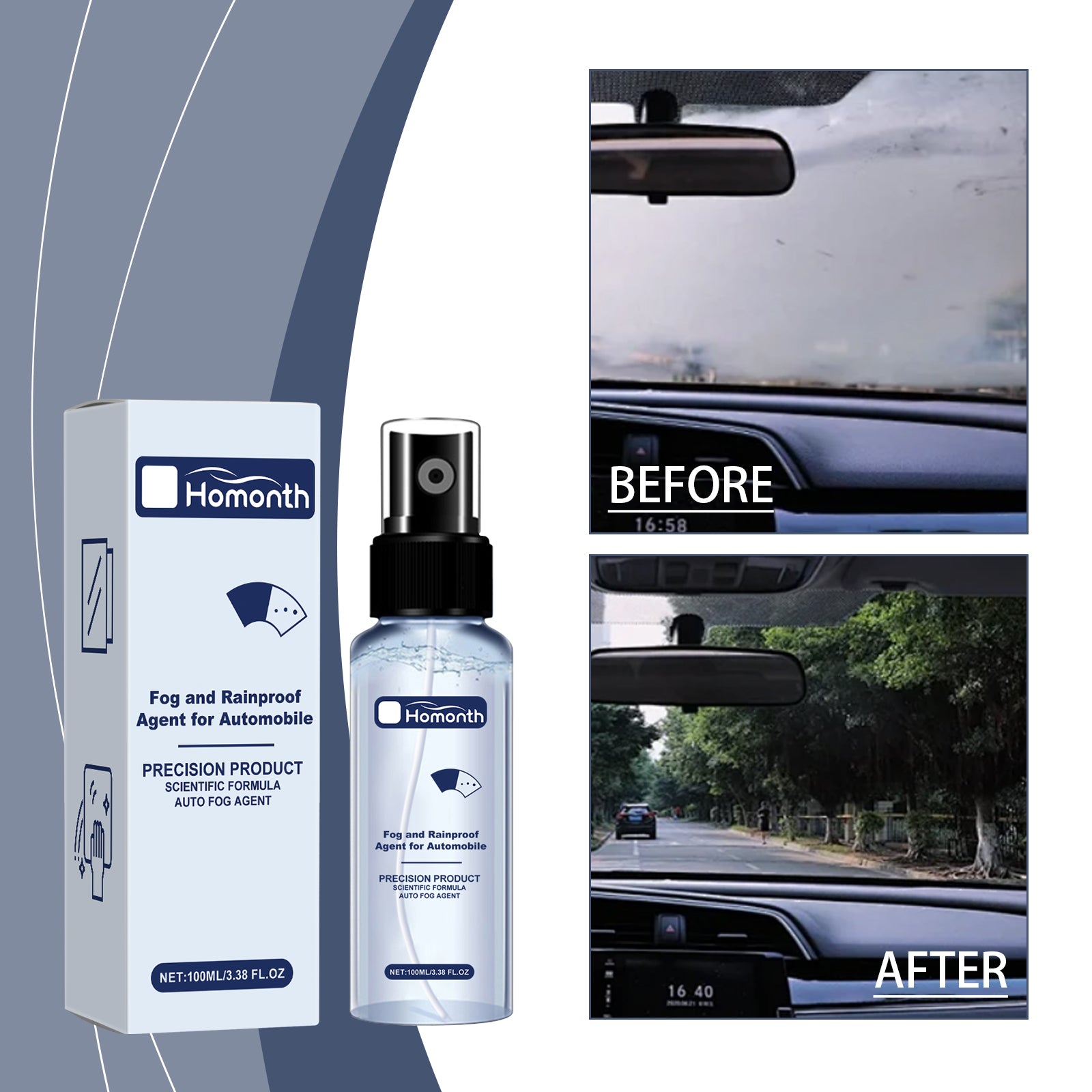 Car Glass Anti-Fog And Anti-Rain Agent, Window Anti-Rain And Waterproof Cleaning Car Glass Anti-Fog Spray