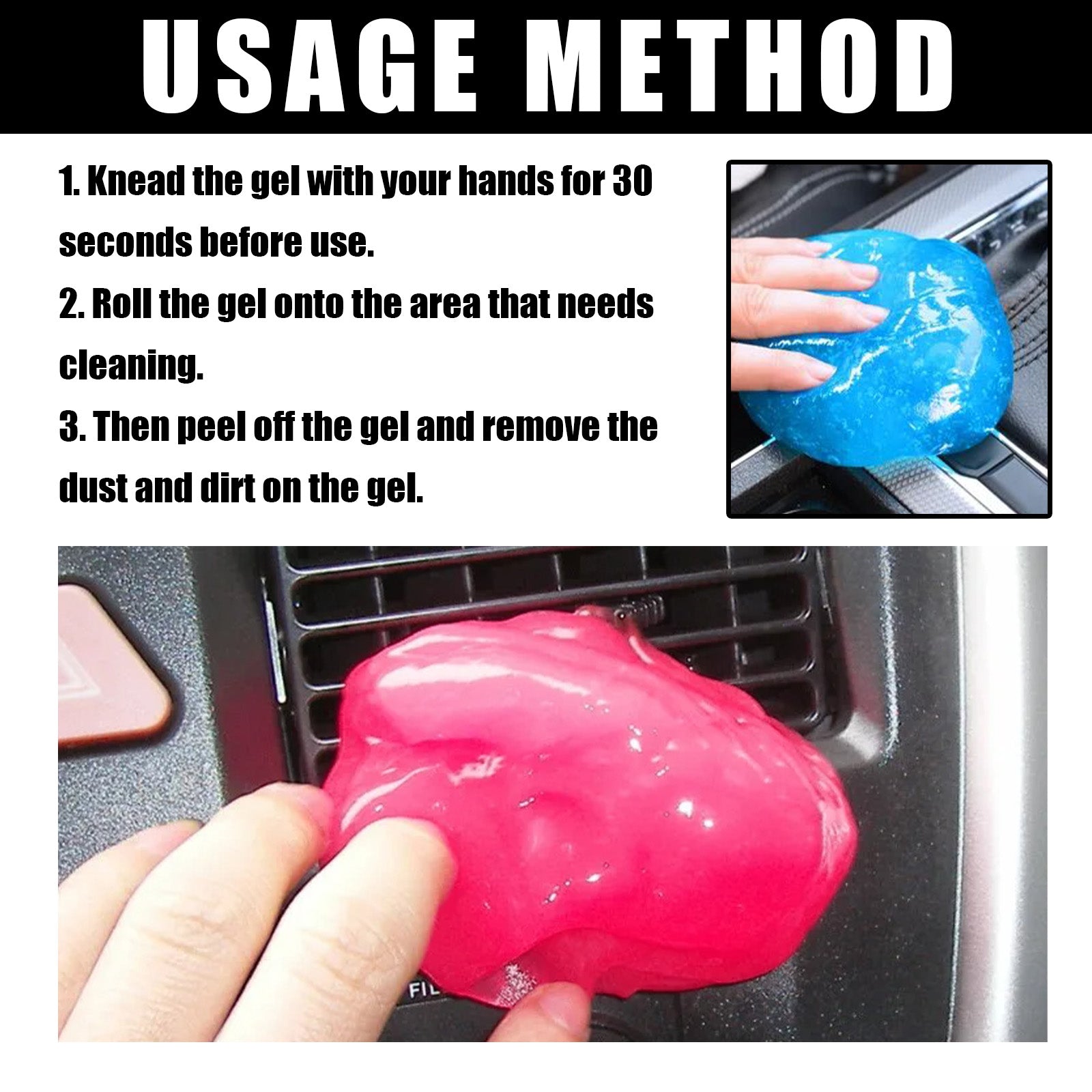 Magic Clean Jelly, Car Interior Seat Wash-Free Refurbished Cleaning Portable Decontamination Device