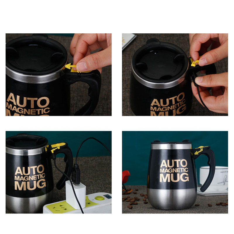 Fully Automatic Stirring Cup USB Charging Lazy Water Cup Portable Magnetized Cup Electric Magnetic Rotating Coffee Cup