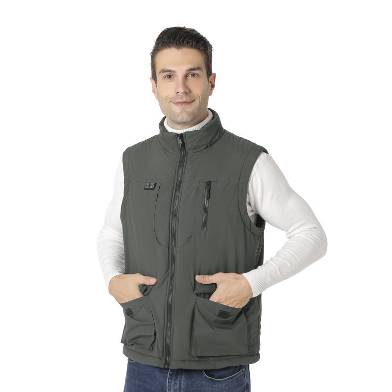 New two zone intelligent electric vest heating vest, men's and women's winter heating vest, warm and cold resistant electric clothing