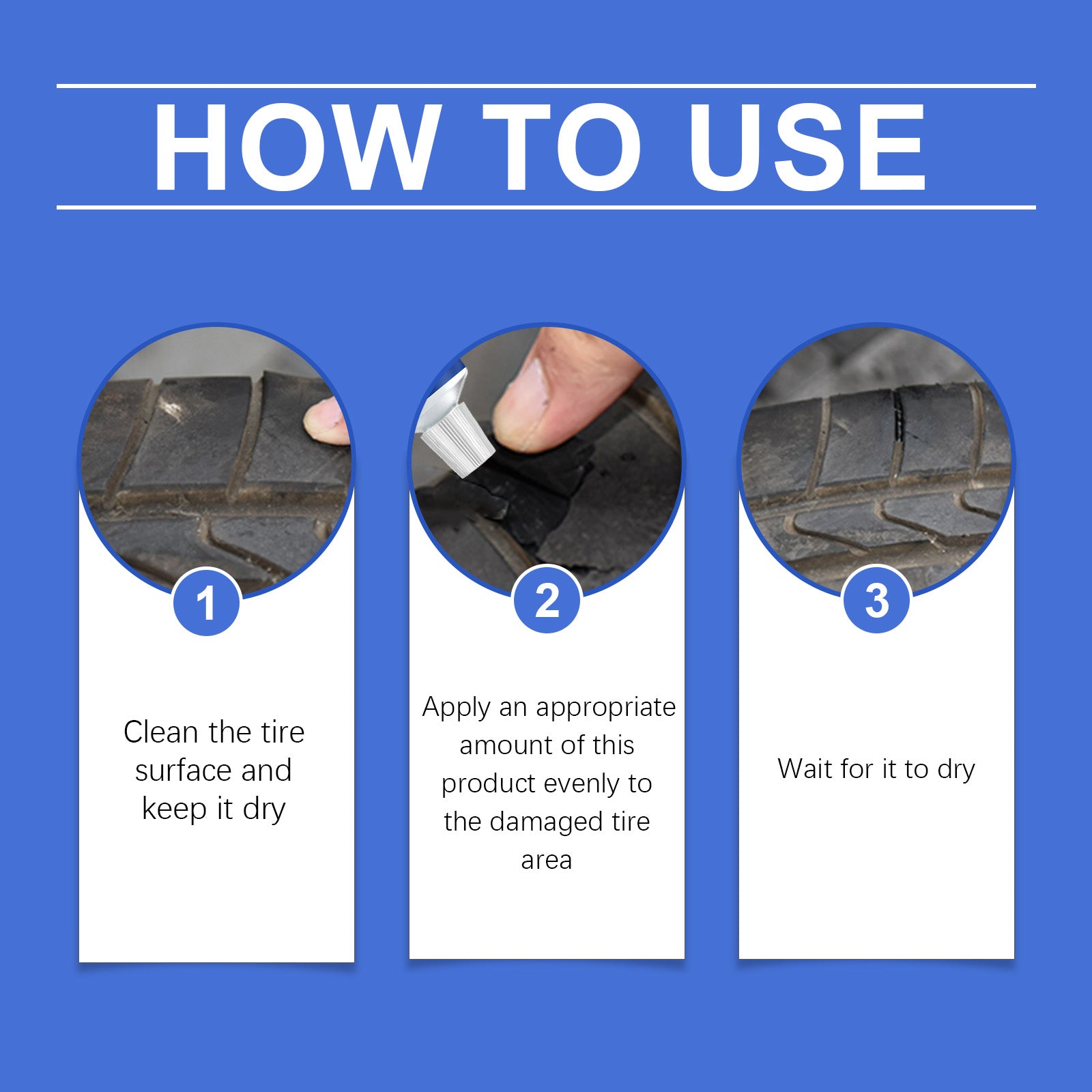 Rayhong Tire Repair Glue, Repair Car Tire Side Cracks And Scratches Tire Maintenance Repair Glue
