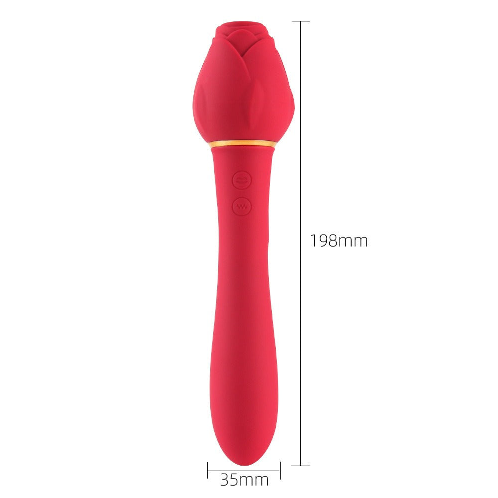 New Variable Frequency Mute Female Handle Rose Vibration Liquid Silicone Massage Stick