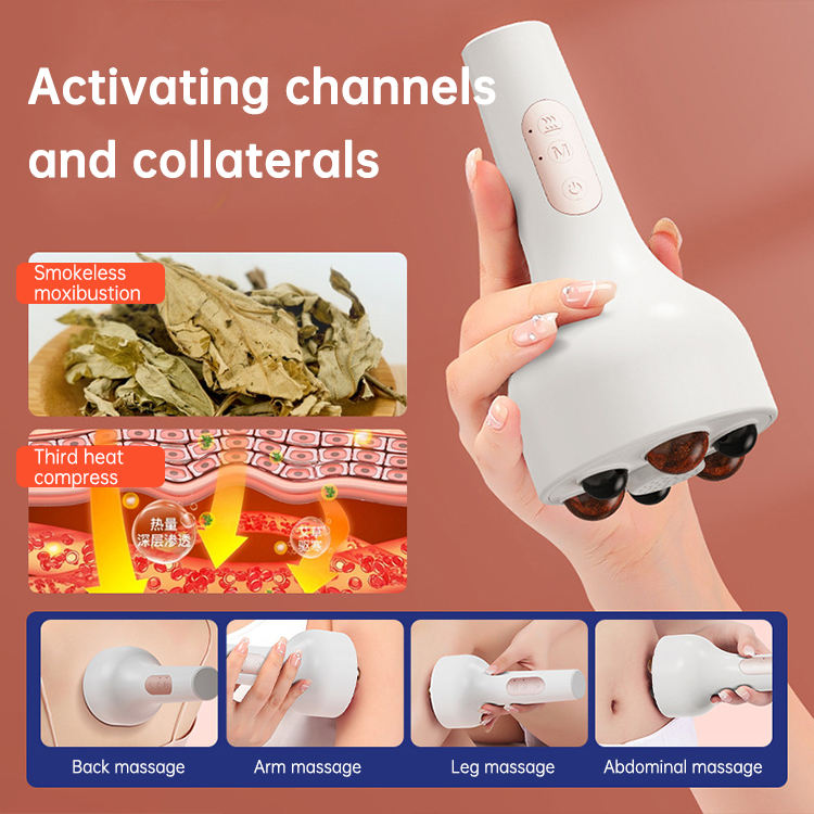Handle Magnetic Bead Abdomen Electric Massager Roller Vibration Device Massage Belly