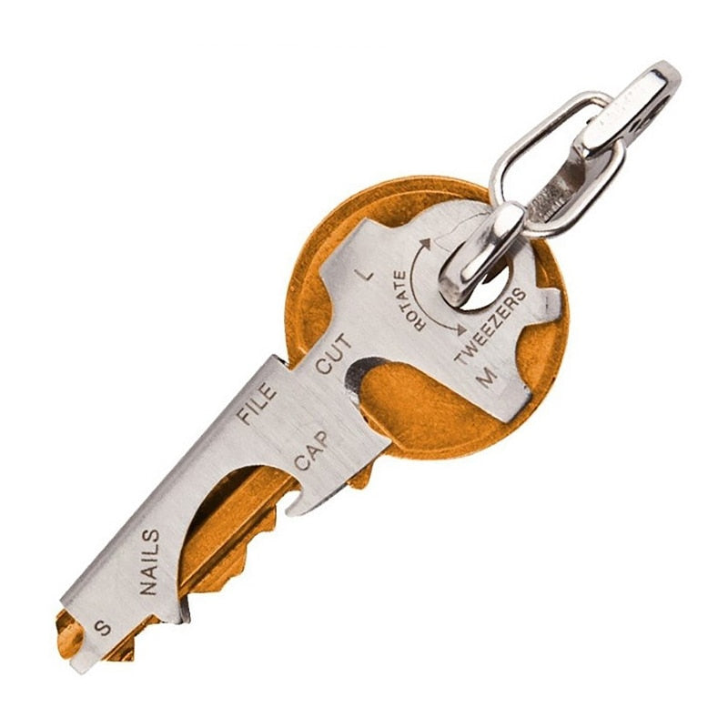 8 tool in 1 key ring multitool multifunction edc multi pocket keytool carabiner multipurpose keychain gadget clip gear