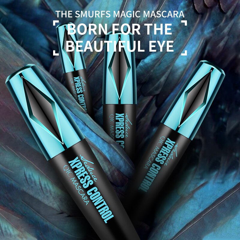 QIC 4D Silk Fiber Eyelash Mascara Waterproof Curling Thick Lengthening Extension Mascara Extension Makeup Black Waterproof