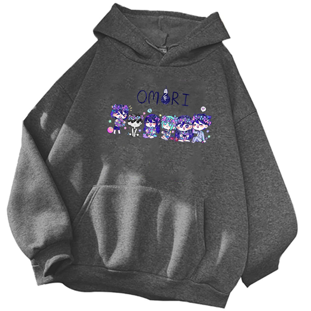 Game Omori Hoodies Loose Hooded Sweatshirts