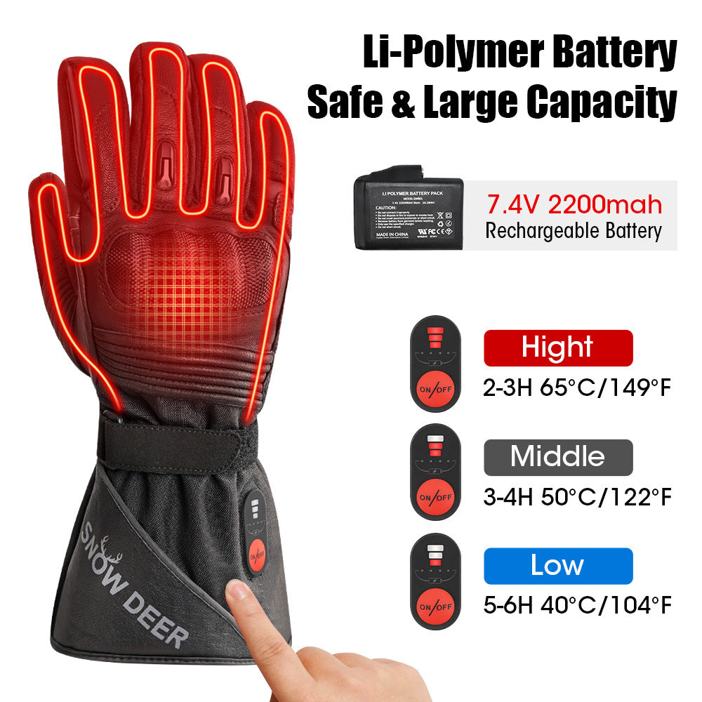 Charging and heating gloves for winter motorcycles electric bikes riding electric heating new intelligent heating gloves