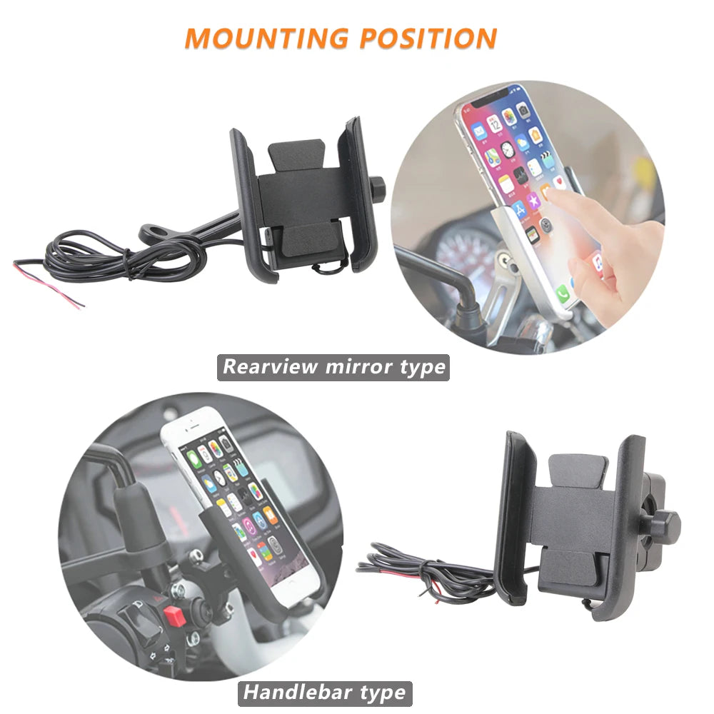 Motorcycle Mobile Phone Holder With USB Charger For Honda SH125i SH150i SH 125i 150i SH125 SH150 2006-2021 2017 2018 2019 2020
