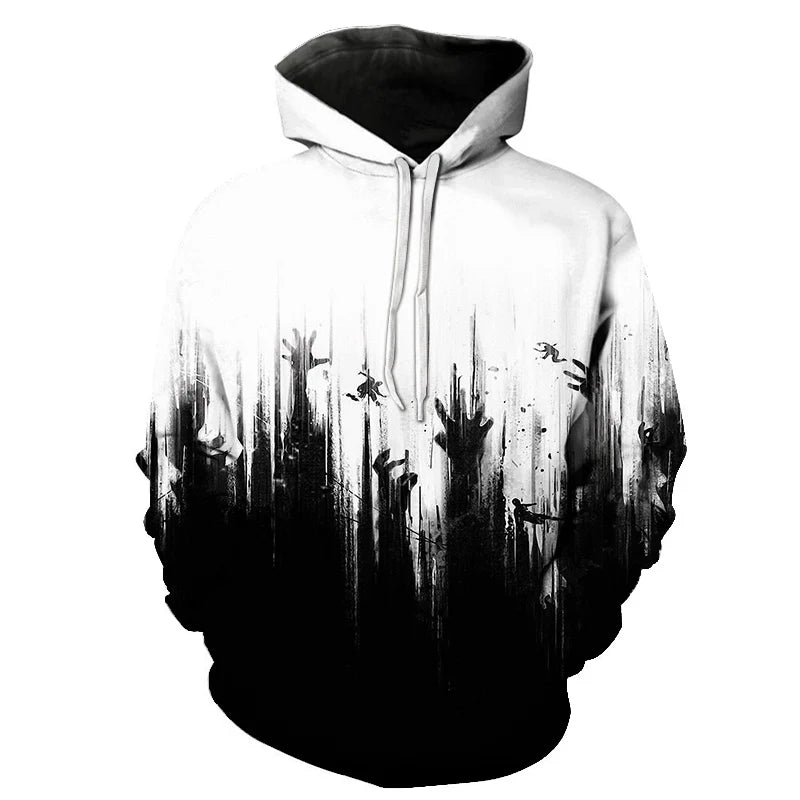 3D Print Wound Horror Blood Hoodies Sweatshirts Women Men I'M FINE Letter Hoodie Jumper Tracksuit Pullover Cosplay Tops