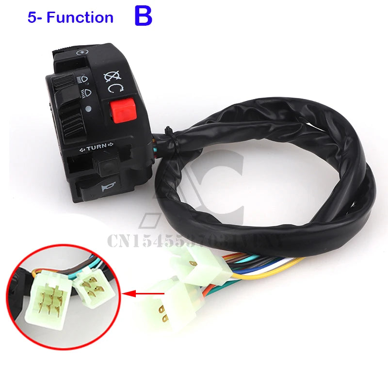 Motorcycle 5 function start switch is suitable for 50cc 70cc 90cc 110cc 125cc 150cc ATV Quad Pit Bike Buggy Go Kart