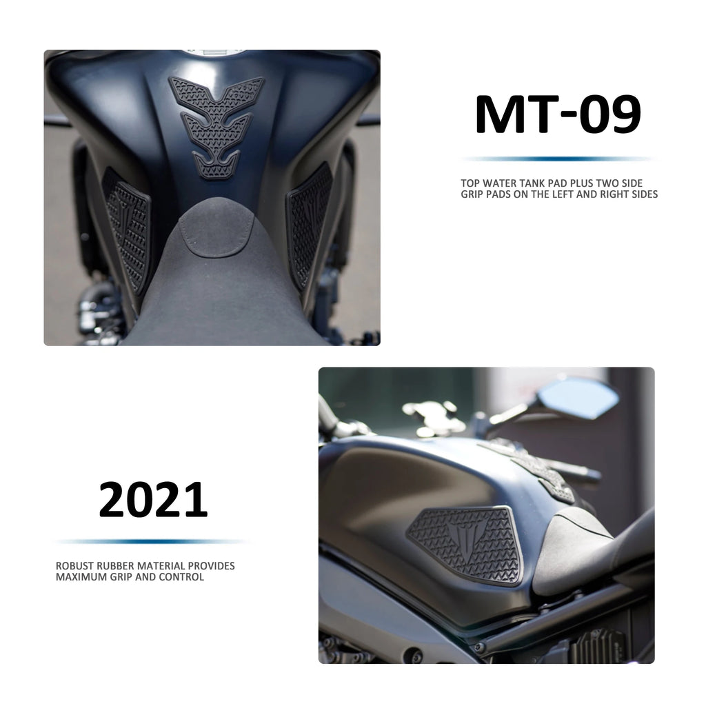 Motorcycle For Yamaha MT-09 MT09 2021 Tankpad Anti-Slip Tank Pad  Protection Stickers SIDE TANK PADS Traction Pad