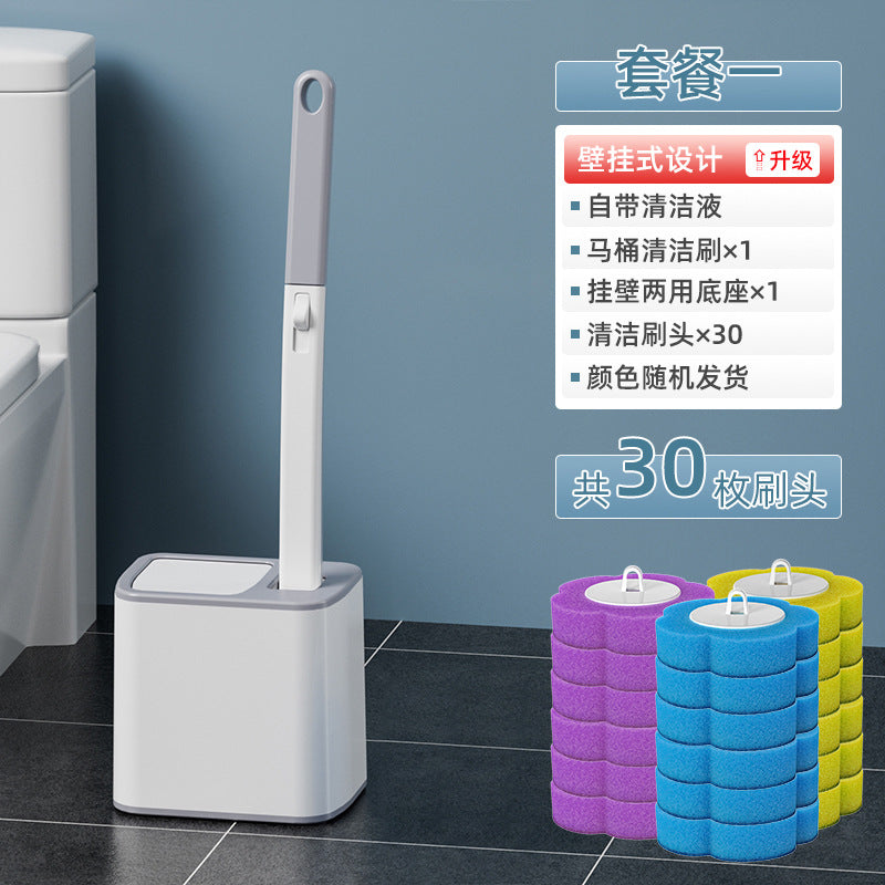One-Time Use Toilet Brush Set, No Dead Corners, Household Disposable Replaceable Cleaning Brush Head, Antibacterial Toilet Brush for Bathroom