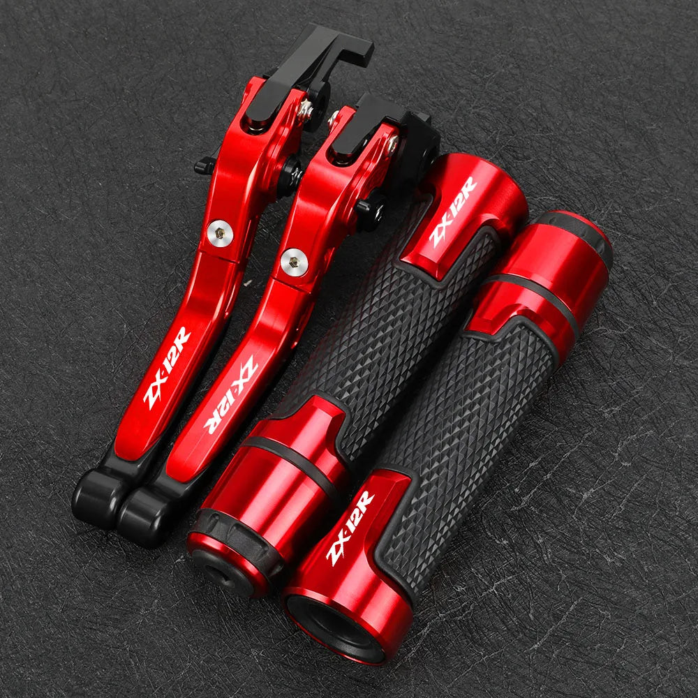 FOR KAWASAKI ZX12R 2000-2001-2002-2003-2004-2005 Motorcycle Aluminum Brake Clutch Levers Handlebar Grip Handle Hand Grips ZX-12R