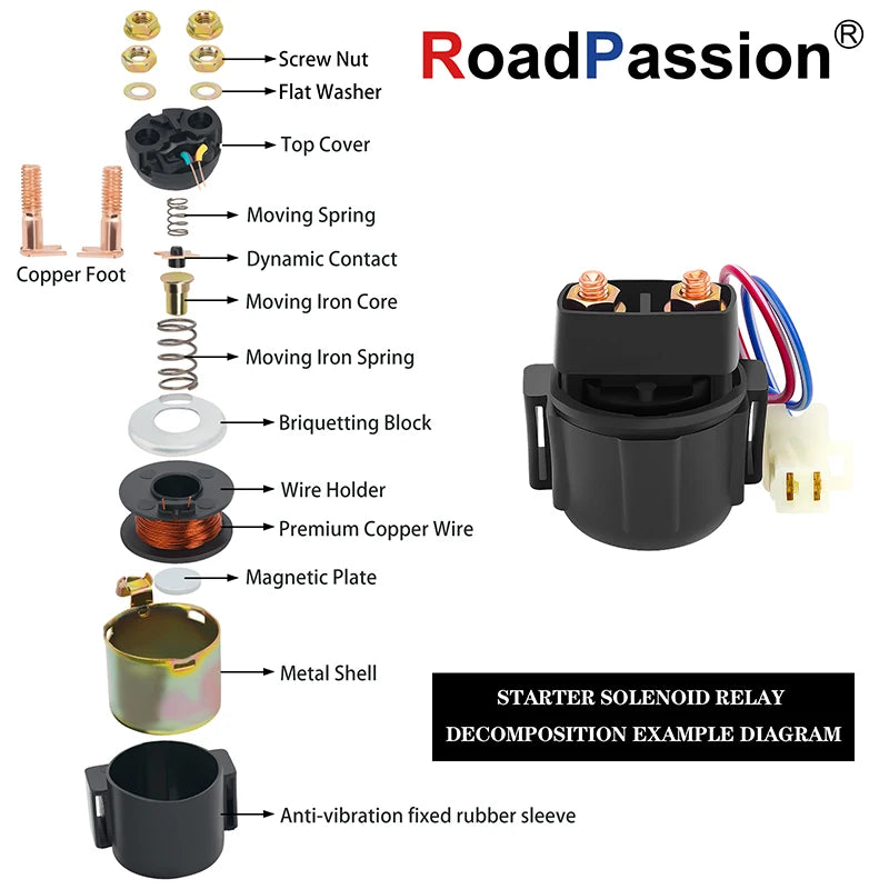 Motorcycle Starter Relay For YAMAHA Moto-4 YFM200 YFM250 YFM225 XT225 XT600E XZ550R YG500D YG600D YG600DE YX600 For HONDA TRX300