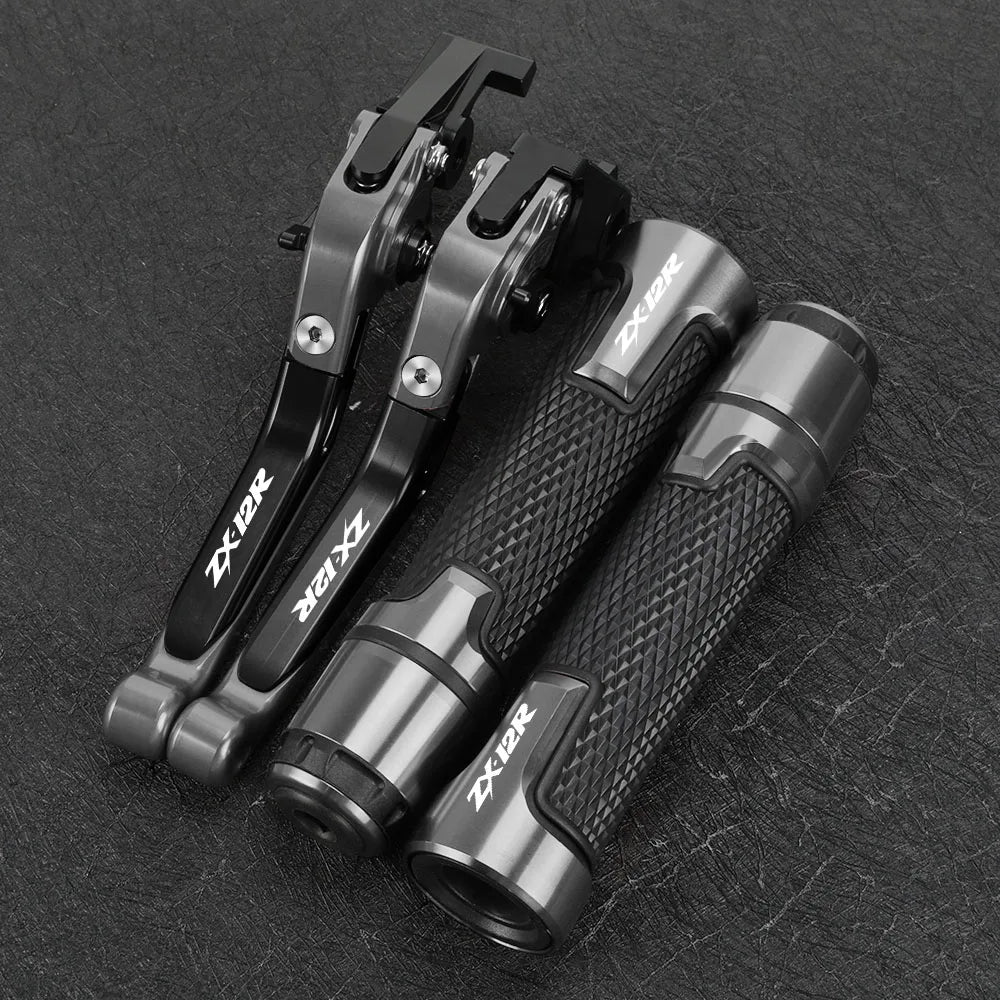 FOR KAWASAKI ZX12R 2000-2001-2002-2003-2004-2005 Motorcycle Aluminum Brake Clutch Levers Handlebar Grip Handle Hand Grips ZX-12R