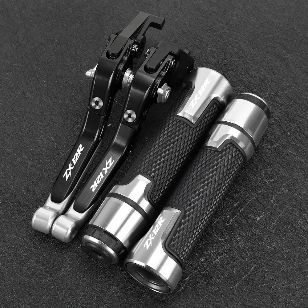 FOR KAWASAKI ZX12R 2000-2001-2002-2003-2004-2005 Motorcycle Aluminum Brake Clutch Levers Handlebar Grip Handle Hand Grips ZX-12R