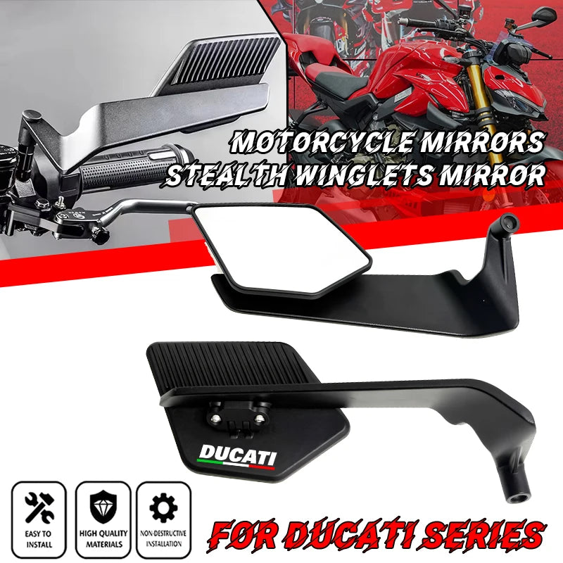 For Ducati Streetfighter V2 V4 V4S 848 Monster 950 Multistrada V2 V4 Hypermotard 698 950 Motorcycles Rotatable Rearview Mirrors