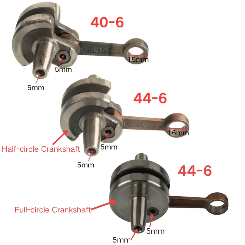 Motorcycle 40-6 44-6 Semicircle Crank Crankshafts Suit For 47 49cc 2 Stroke Engine Scooter Dirt Bike ATV Quad Mini Dirt Bike
