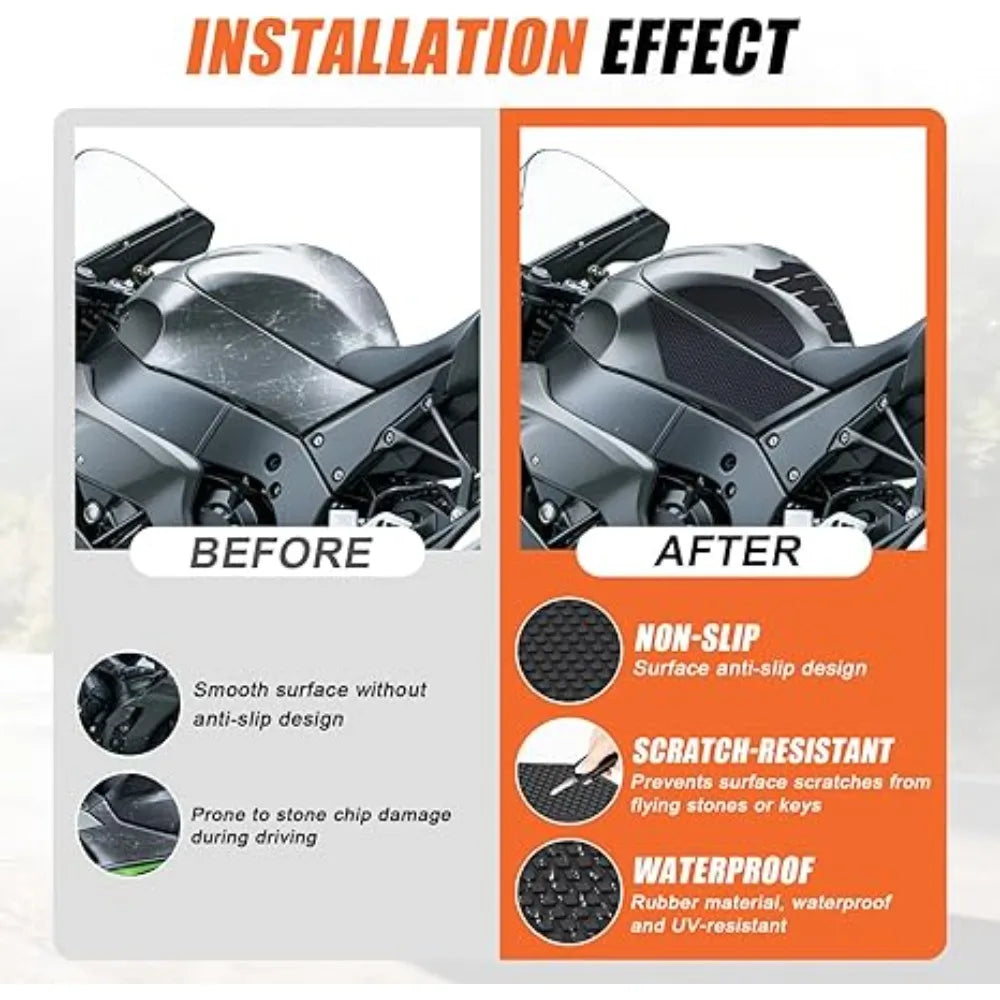Motorcycle Fuel Tank Pads Anti-Slip Fuel Tank Pad Tank Protectors Accessories for Ninja ZX10R ZX-10R 2011-2025