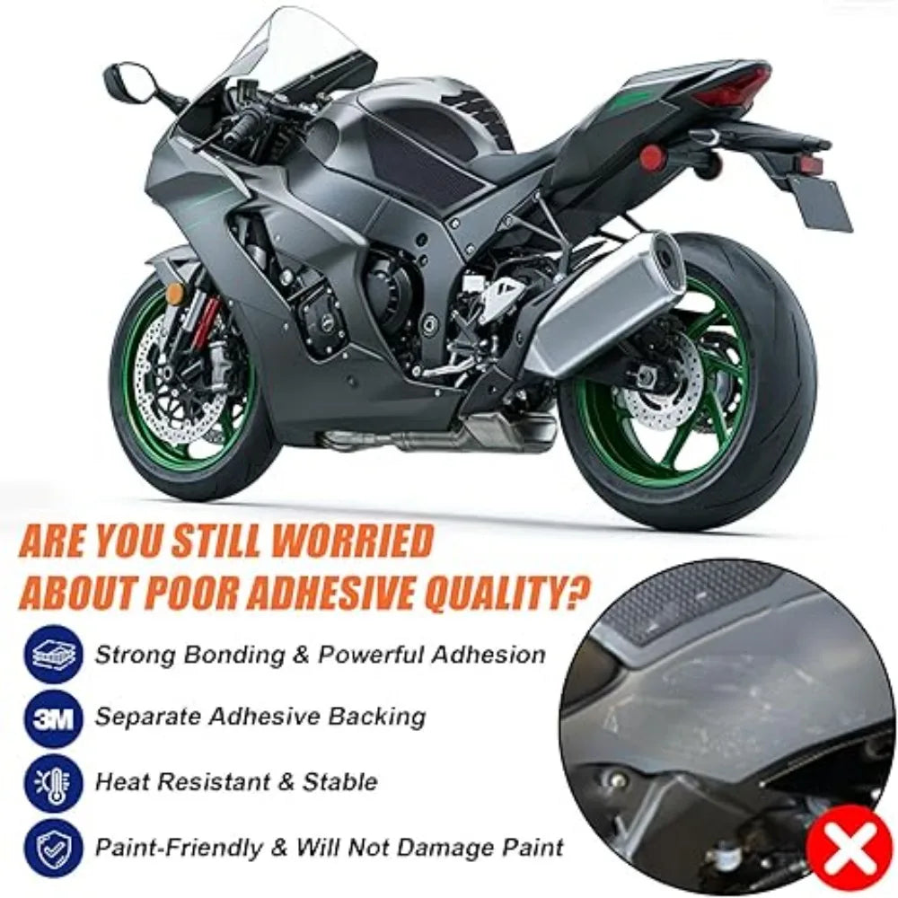 Motorcycle Fuel Tank Pads Anti-Slip Fuel Tank Pad Tank Protectors Accessories for Ninja ZX10R ZX-10R 2011-2025