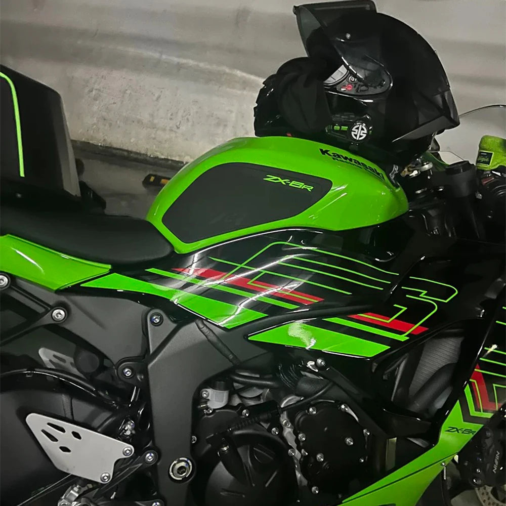 ZX-6R 2024 Tank Pad Motorcycle Accessories Fuel Tank Pad For KAWASAKI NINJA ZX-6R ZX6R Anti-Slip Side Stickers For the Tank