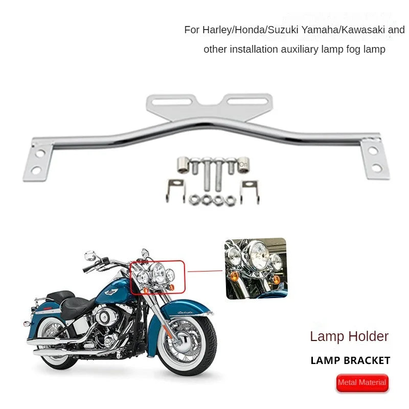 Motorcycle Auxiliary Fog Light Bracket For Harley Cruise Crown Prince Honda Suzuki Yamaha Motorbike Spot Turn Signal Lamp Holder