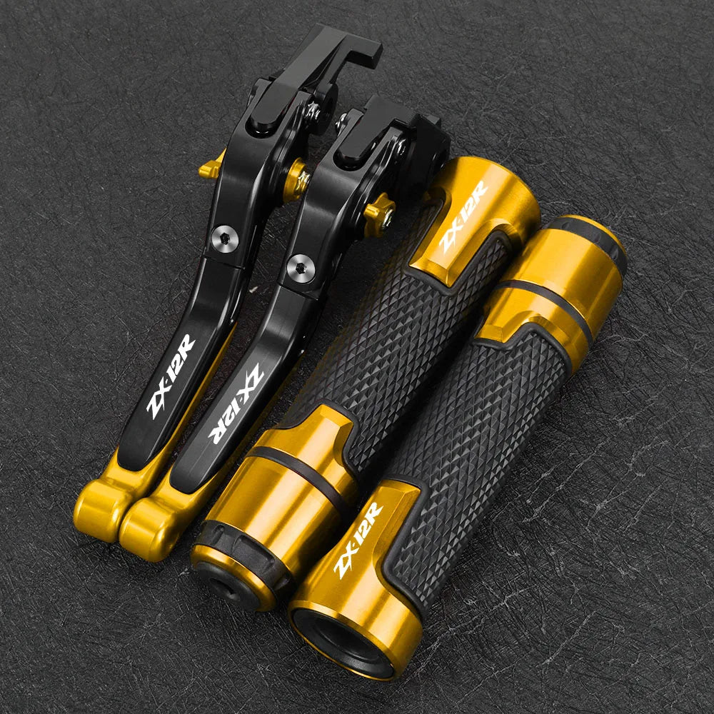 FOR KAWASAKI ZX12R 2000-2001-2002-2003-2004-2005 Motorcycle Aluminum Brake Clutch Levers Handlebar Grip Handle Hand Grips ZX-12R