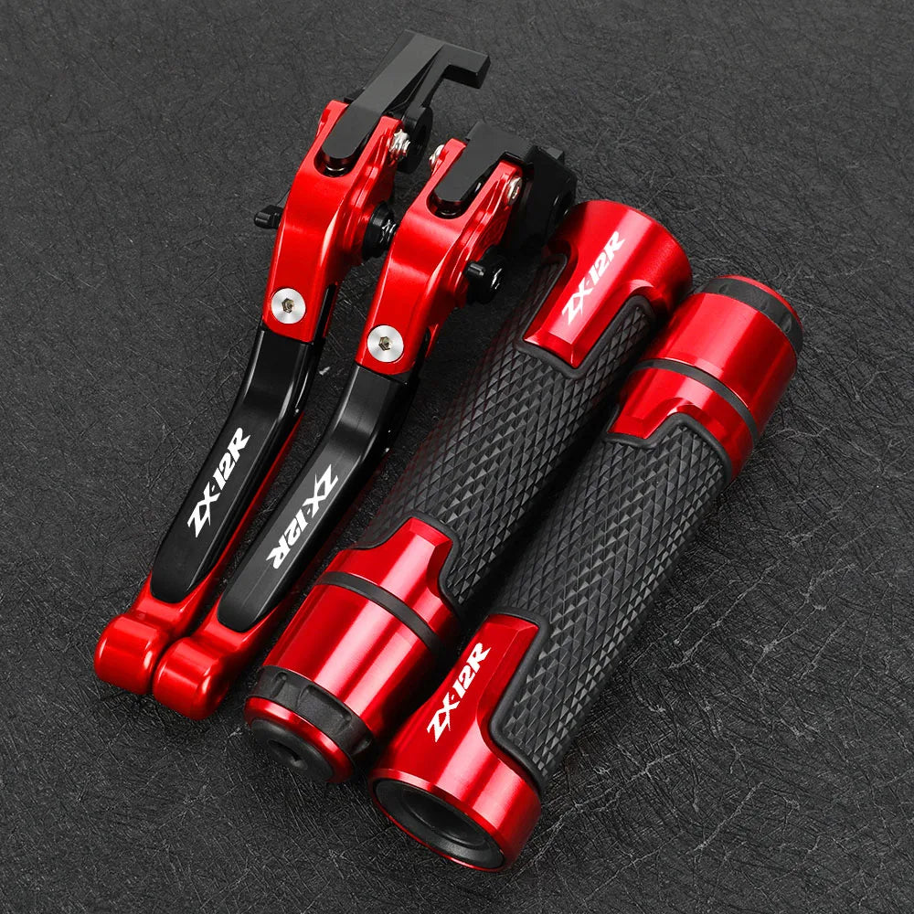 FOR KAWASAKI ZX12R 2000-2001-2002-2003-2004-2005 Motorcycle Aluminum Brake Clutch Levers Handlebar Grip Handle Hand Grips ZX-12R