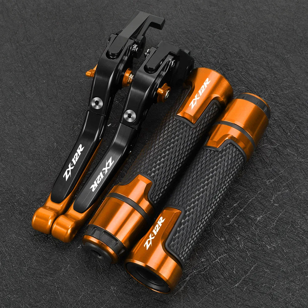 FOR KAWASAKI ZX12R 2000-2001-2002-2003-2004-2005 Motorcycle Aluminum Brake Clutch Levers Handlebar Grip Handle Hand Grips ZX-12R