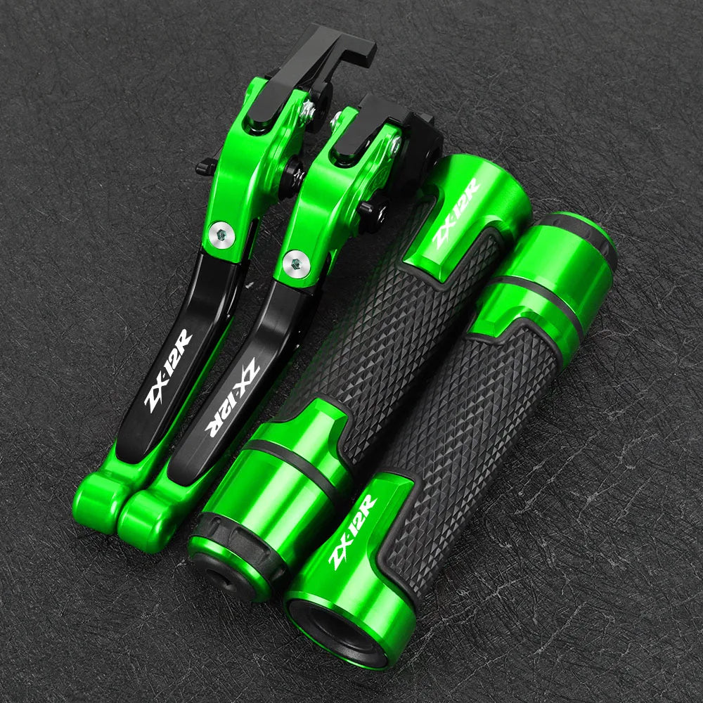 FOR KAWASAKI ZX12R 2000-2001-2002-2003-2004-2005 Motorcycle Aluminum Brake Clutch Levers Handlebar Grip Handle Hand Grips ZX-12R
