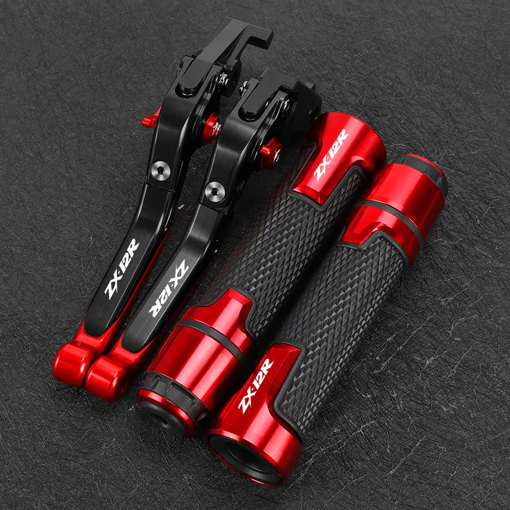 FOR KAWASAKI ZX12R 2000-2001-2002-2003-2004-2005 Motorcycle Aluminum Brake Clutch Levers Handlebar Grip Handle Hand Grips ZX-12R