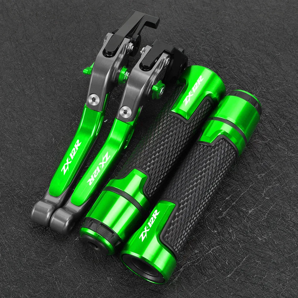 FOR KAWASAKI ZX12R 2000-2001-2002-2003-2004-2005 Motorcycle Aluminum Brake Clutch Levers Handlebar Grip Handle Hand Grips ZX-12R