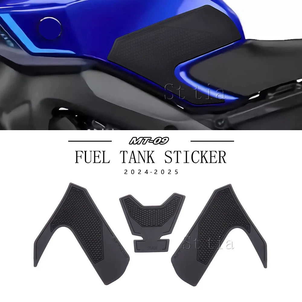 MT-09 2024 Tank Pad Motorcycle Accessories Fuel Tank Pad For YAMAHA MT-09 MT09 2024 2025 Non-slip Side Fuel Tank Waterproof Pad